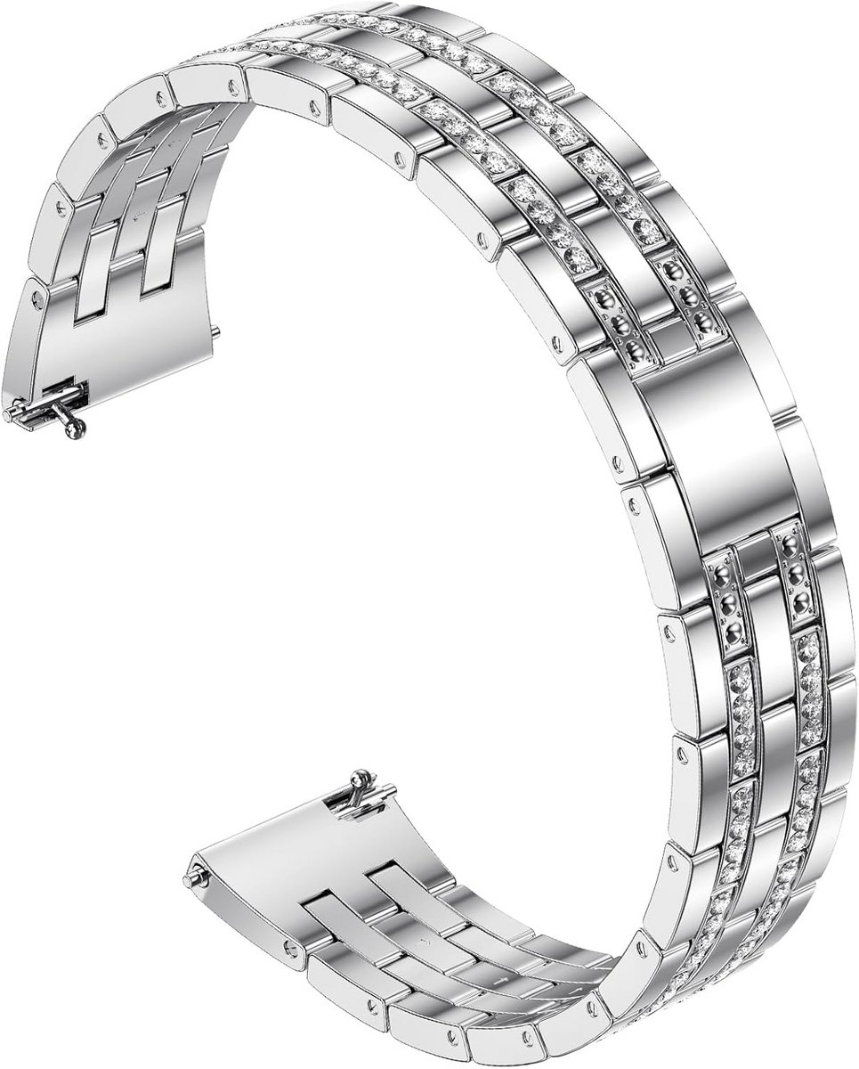 Zilveren Horlogeband Dames 16 mm Roestvrij Staal met Snelsluiting