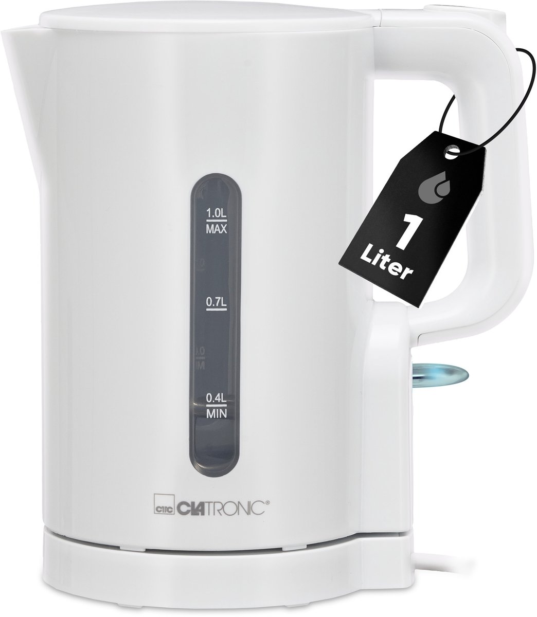 Clatronic WK 3834 - Waterkoker - geschikt voor de Camping -1Liter -900W -Wit — afbeelding 1