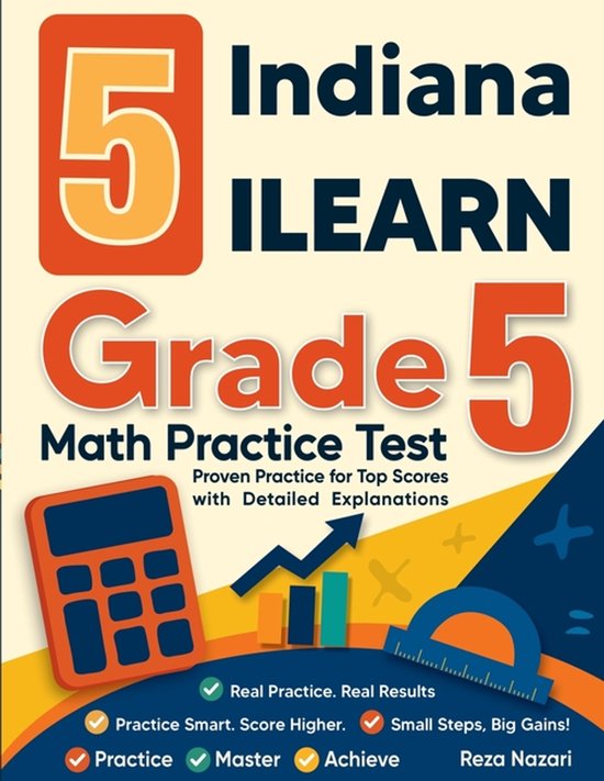 5 Indiana ILEARN Grade 5 Math Practice Tests - cover