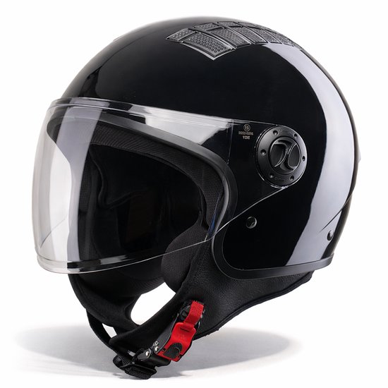 VINZ Como Scooterhelm / Motorhelm Zwart - Voor Heren & Dames - ECE 22.06 Goedgekeurd - Zwart - XL