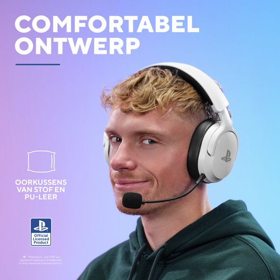 Trust GXT 499W Forta - Draadloze Gaming Headset - Official Licensed voor PS5 - werkt op PS4/PS5 - Batterijduur tot 55 uur - met USB-ontvanger - Wit