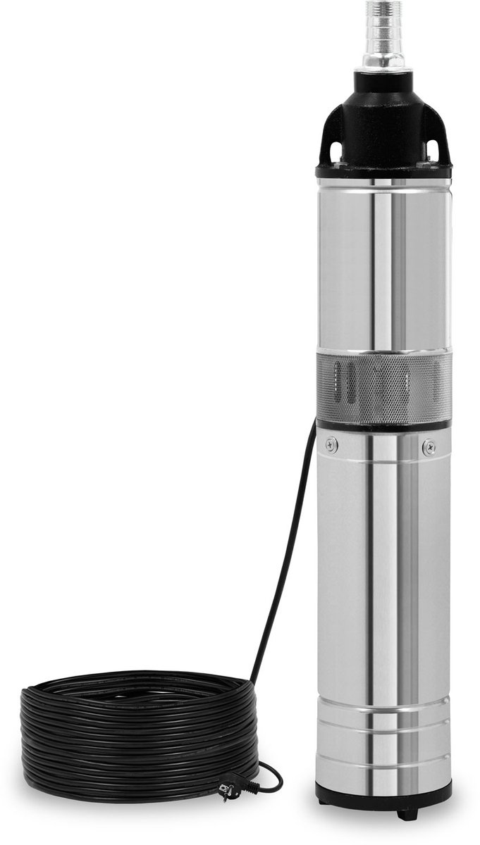 EBERTH 4" RVS Diepwelpomp - 750W Dompelpomp - 1 1/4" Aansluiting - 15m Kabel - Max. 15m Werkdiepte