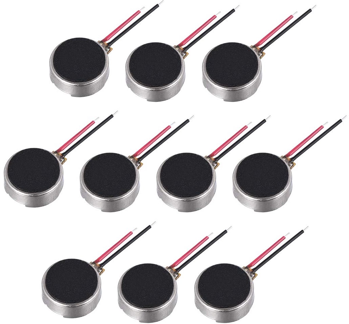 10 stuks mini vibratiemotoren DC 3V-5V 67mA platte muntknop type micro borstelloos 8X3mm voor mobiele telefoon