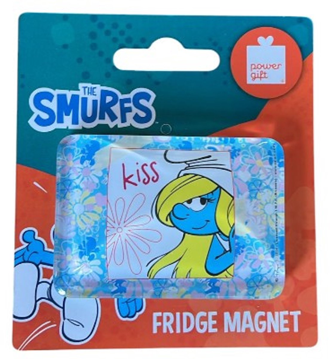 Smurfin – Smurfen Rechthoekige Glasmagneet– Power Gift – 5 x 6 cm
