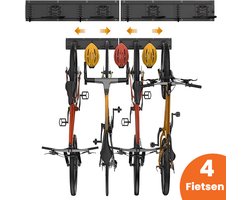 Fiets Ophangsysteem 4 fietsen – fiets haak - fiets ophangbeugel - fiets Muurbeugel - fietsenrek - tot 160kg
