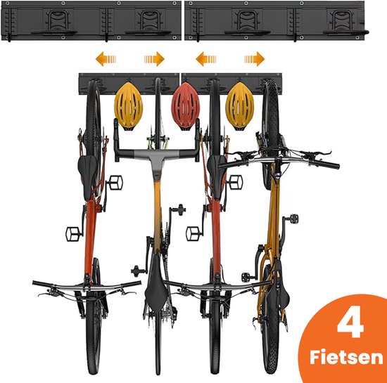 Fiets Ophangsysteem 4 fietsen – fiets haak - fiets ophangbeugel - fiets Muurbeugel -...