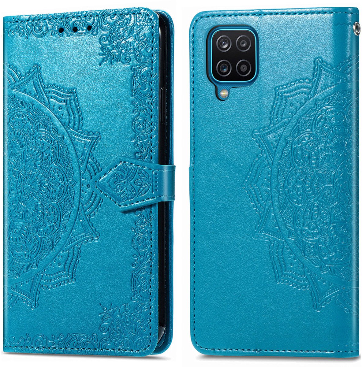 imoshion Hoesje - Geschikt voor Samsung Galaxy A12 - Mandala Bookcase - Turquoise
