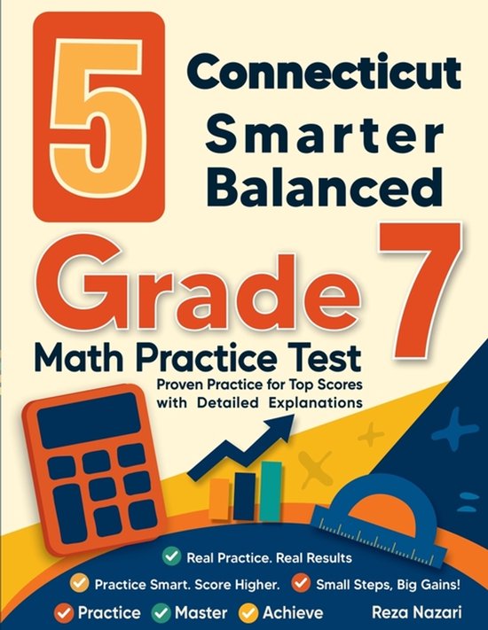 5 Connecticut Smarter Balanced Grade 7 Math Practice Tests - cover