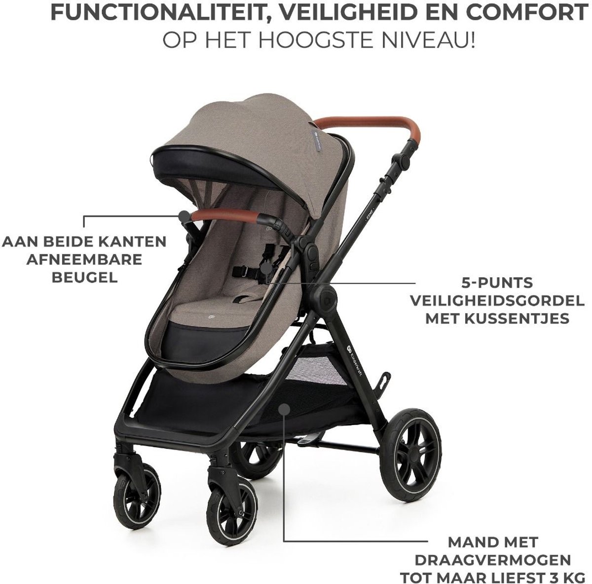 Kinderkraft ESME PRO 3-in-1 Kinderwagen – Reiswieg, Wandelwagen & Autostoel thumbnail 8