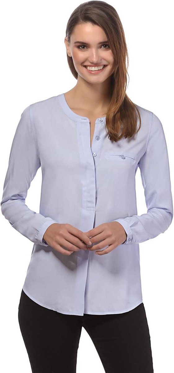 Rechte Blouse Tijdloos Design IJzig Blauw