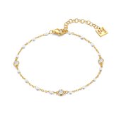 Twice As Nice Bracelet en argent, avec perles et zircone Couleur or 16cm+3cm