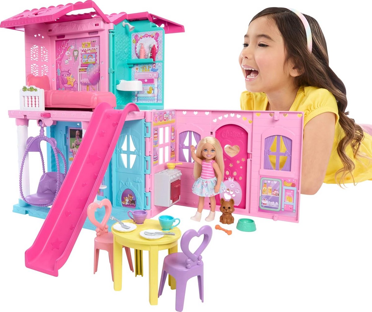 Uitklapbaar Poppenhuis met Speelaccessoires - Speelhuis voor Kinderen