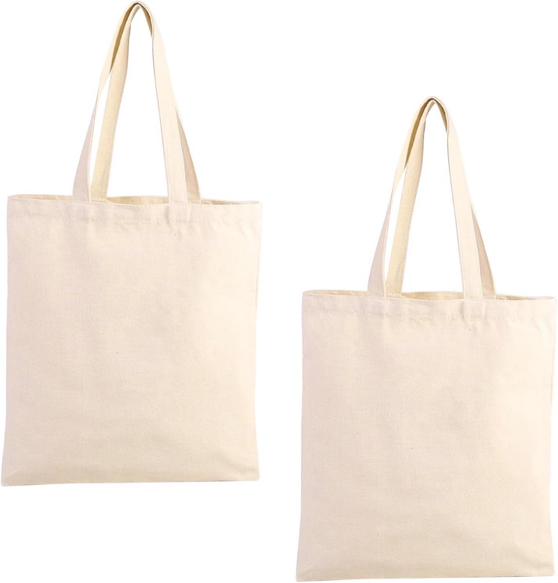 Set van 2 Katoenen Tassen met Lange Hengsels voor Dames