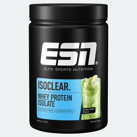 ESN ISOCLEAR Whey Isolate Proteine Poeder, Green Apple, 908 g, 30 Porties Heldere Wei Poeder - Lactosevrij Eiwitshake — afbeelding 2