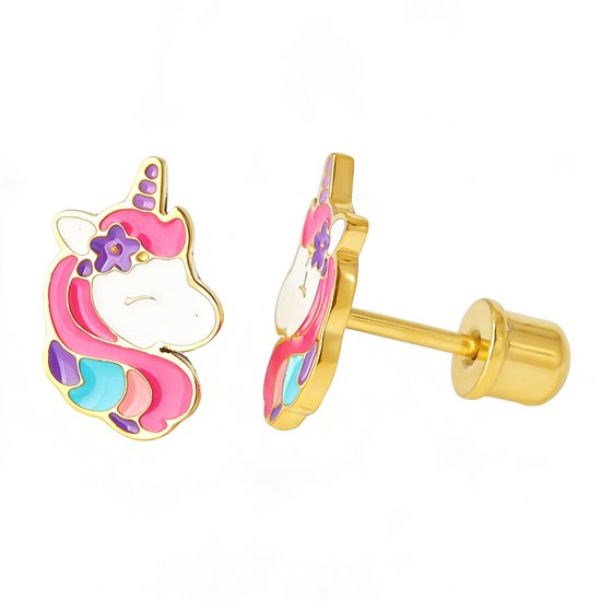 Boucles d'oreilles licorne La Rosa Princesa Acier chirurgical - plaqué or