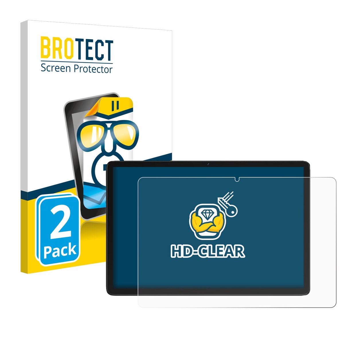 BROTECT - Screenprotector voor Feonal D106 10.1" - Folie Beschermfolie transparant 2 Stuks