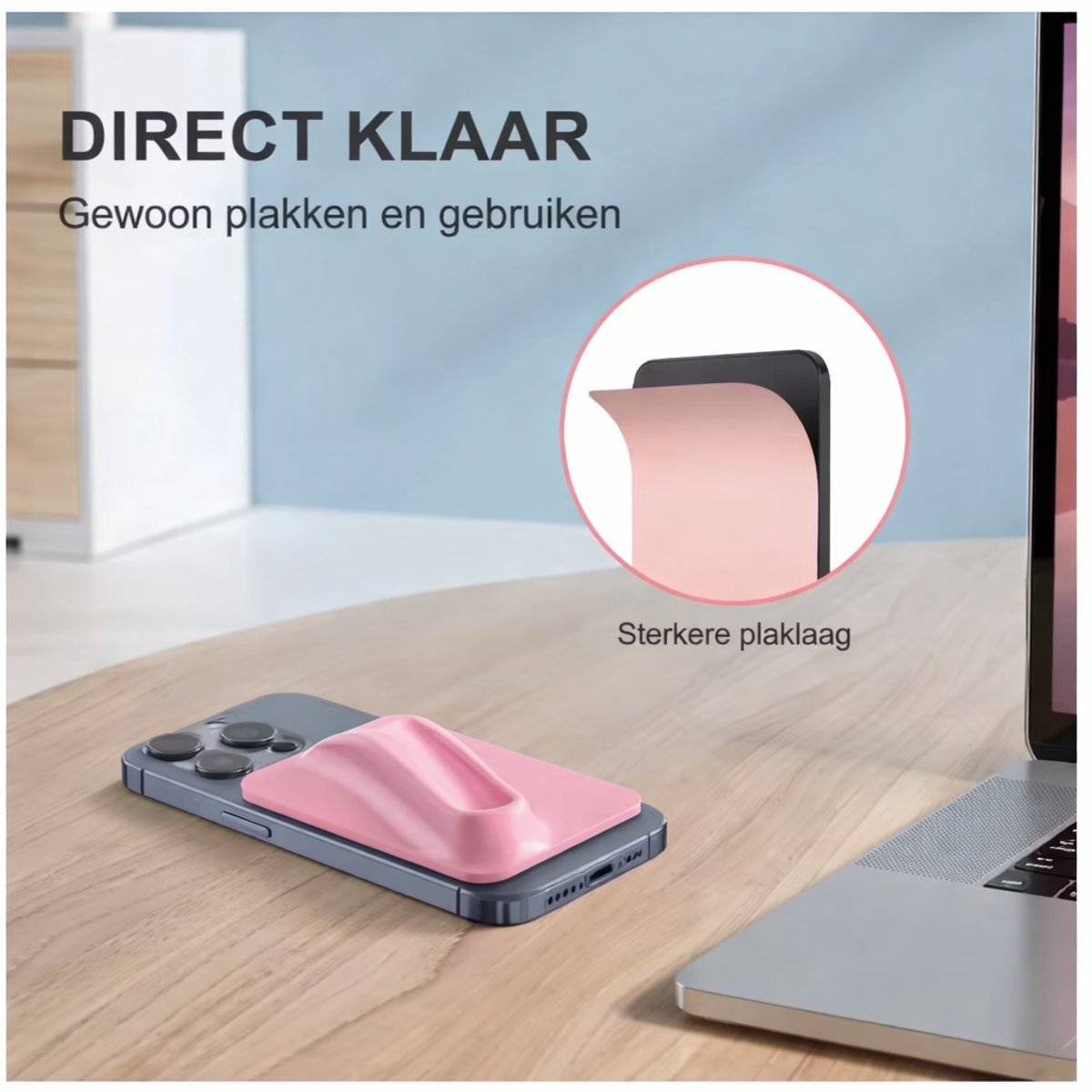 Lipgloss Telefoonhoesje, Kaartinvoer en Lippenstifthouder 2 in 1, Zelfklevende Siliconen Lippenstift Telefoonhouder Draagbaar Liptelefoonhoesje voor iPhone en Android (Grijs