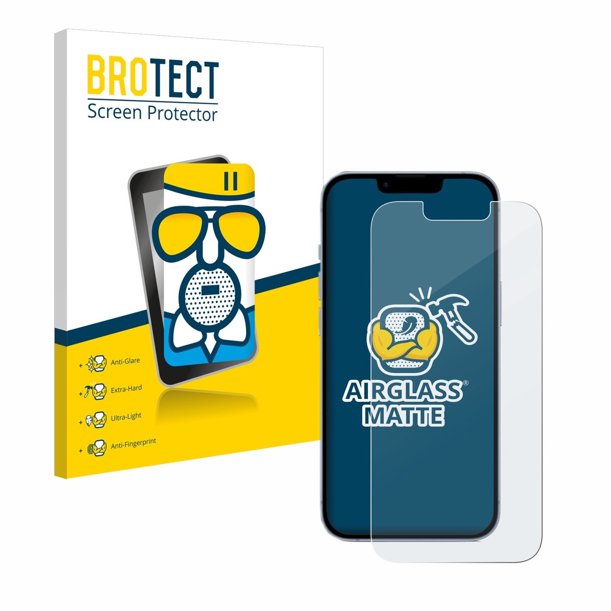 BROTECT - Screenprotector voor Apple iPhone 14 - Folie Beschermfolie Beschermglas matte