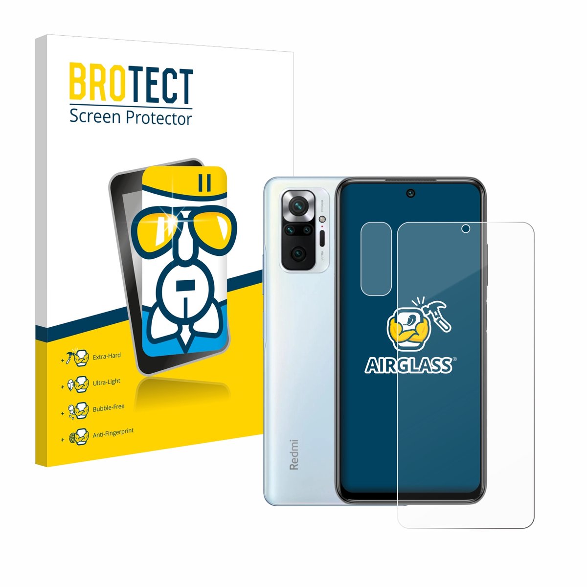 Screenprotector voor Xiaomi Redmi Note 10 Pro (Voor+Camera) Beschermglas transparant