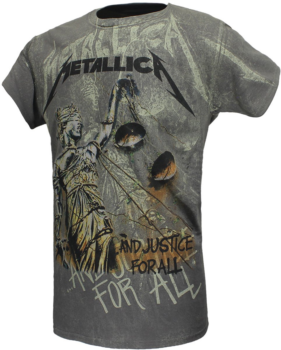 Metallica And Justice For All Neon All Over Print T-Shirt - Officiële Merchandise - S