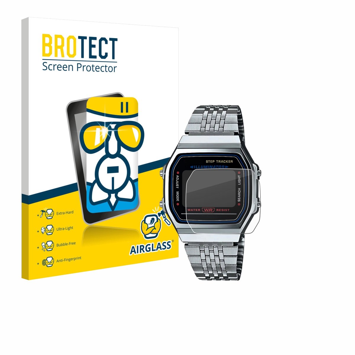 Screenprotector voor Casio iconic ABL-100WE-1A Beschermglas transparant