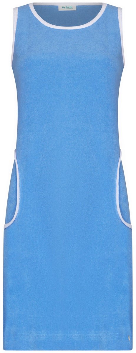 MyRebelle - Jurk - Tropic Blush - Badstof - Mouwloos - Blauw - Maat 40