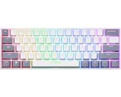 Trust GXT 873 Acira - Draadloos Gaming Toetsenbord - Mechanisch met Outemu Red Switches - 60% - RGB - Draadloos USB & Bluetooth - PC/PS5 - QWERTY US - Wit