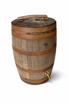 Baril de pluie en bois avec robinet et couvercle - 190 litres
