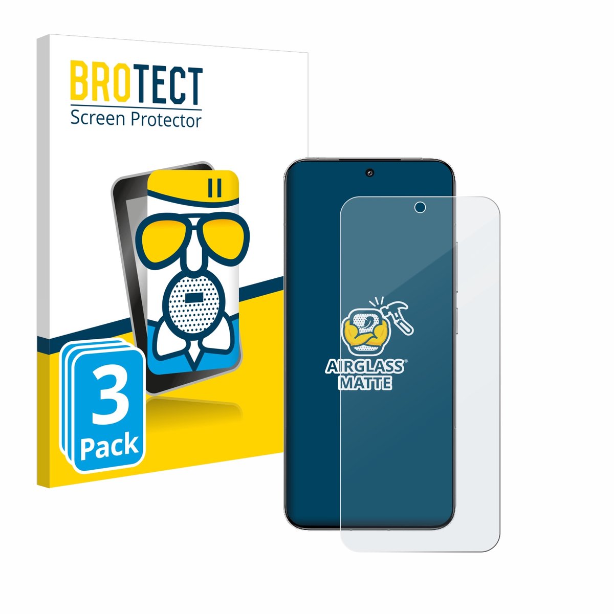 BROTECT - Screenprotector voor Xiaomi 15 - Folie Beschermfolie Beschermglas matte 3 Stuks