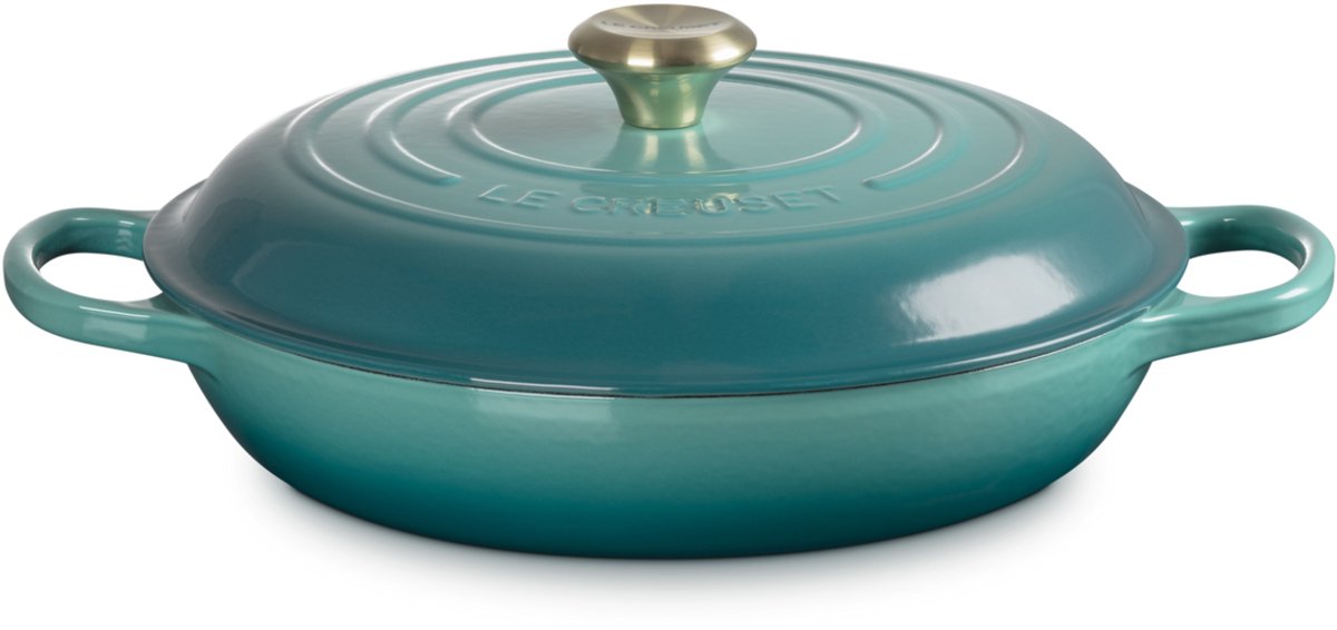 Le Creuset Braadpan Signature Campagnard Ø 30 cm / 3,5 Liter Blue Riviera
