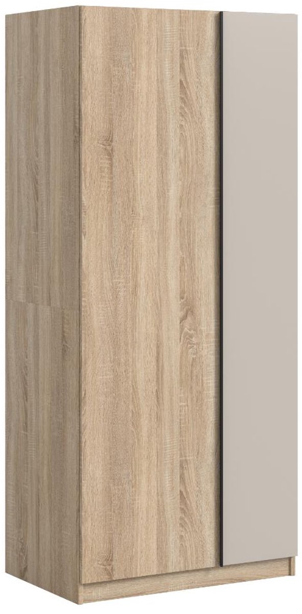 Kledingkast Oakland - 80x183x53 Cm - 2 Deuren - Met Legplanken - Sonoma Eik