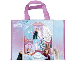 Disney Frozen XL vakantieset teken- sticker en kleurmap - carry along set voor uit en thuis - creatief speelgoed junior tekenen kleuren stickeren vanaf 3 jaar