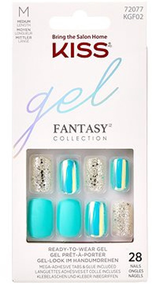 Kiss KGF02 x28 M - Kunstnagels - Maat M, 28 stuks