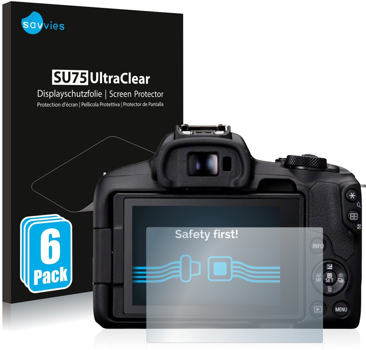 Savvies - Screenprotector voor Canon EOS R50 - Folie Beschermfolie transparant 6 Stuks