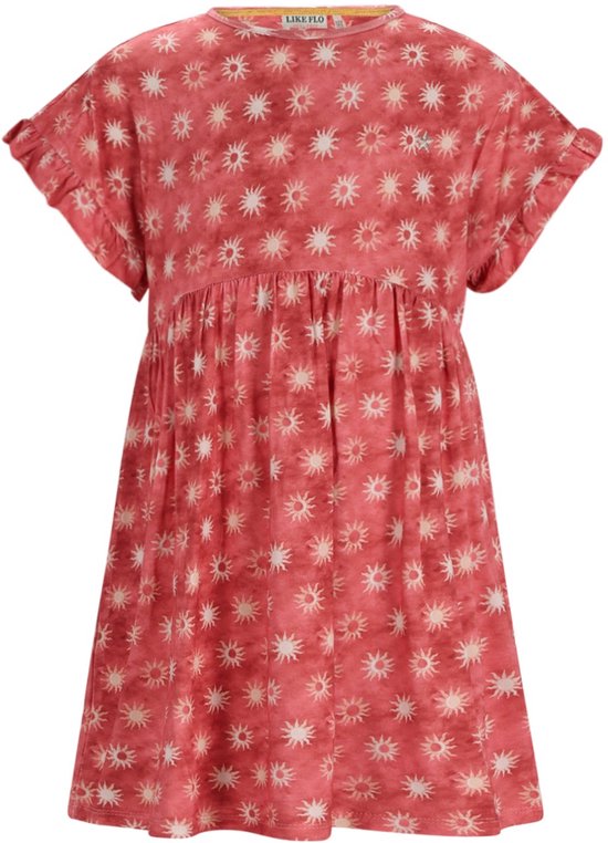 JiAmy Meisjesjurk met lange mouwen voor 3-10 jaar, rood, 3-4 Jaar