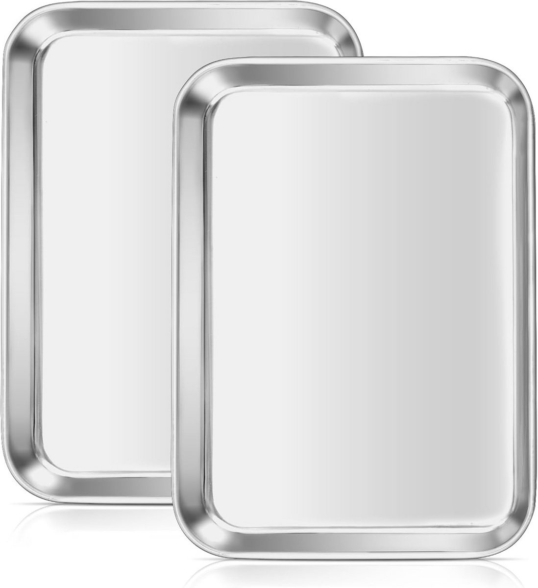 RVS Bakplaat Rechthoekig 23.5x17.8 cm - Ovenbestendige Koekenpan voor Bakken en Serveren