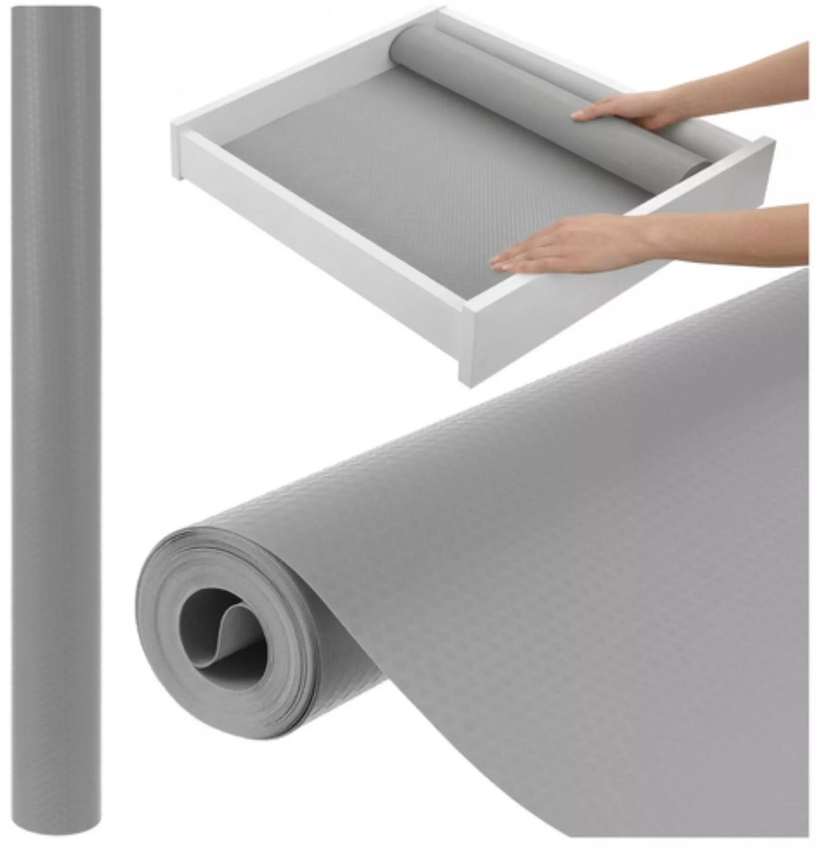 Ruhhy Antislip mat voor lades en kasten 500 x 50 cm grijs