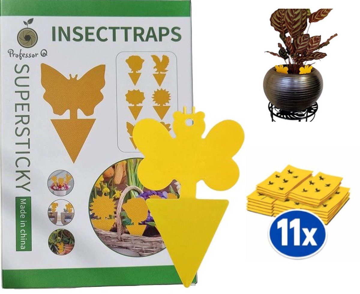 Rouwvliegjes Bestrijden - Fruitvliegjes Vanger - Varenrouwmug Bestrijden - Insectenvallen - Fruitvliegjes - Bijenvorm + ophangdraad - 11 Stuks
