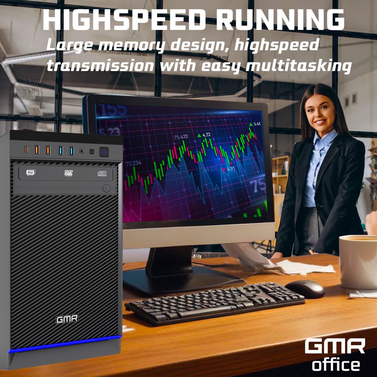 Intel Ultra Compleet Desktop PC | Intel Core i3 | 8 GB RAM | 256GB SSD | Windows 11 Pro | Business Office Multimedia Computer – foto 3