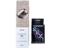 spelletjes voor volwassenen– erotische spelletjes– kaartspellen voor volwassenen – Satisfyer massageolie kokos 250 ml – date night spel – erotische gift set