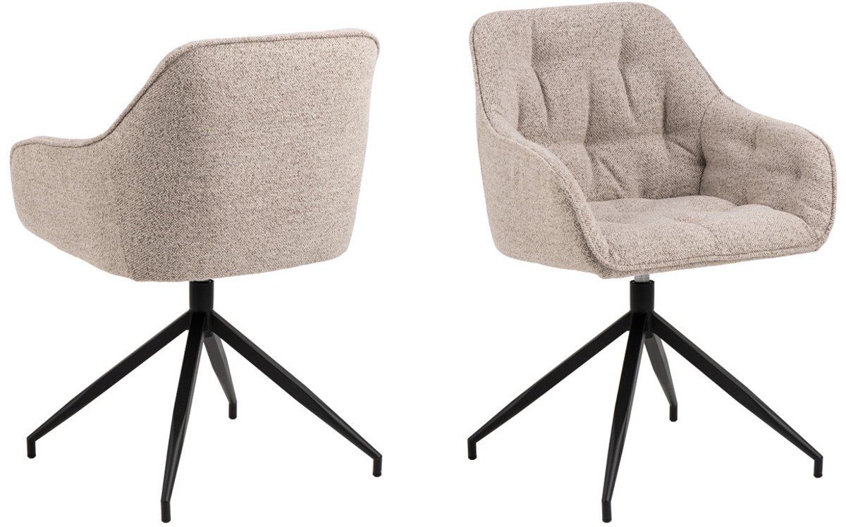Giga Living Armstoel Zion Beige Draaibaar - Giga Living