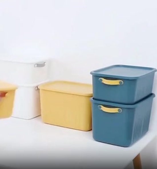 Tobeyz - Opbergbox - Opbergdoos - Opbergmand - 20L BPA-vrije Kunststof Opbergbox met Deksel - Nestelbaar en Stapelbaar - Ideaal voor Badkamer, Keuken en Speelgoedopslag - Groen
