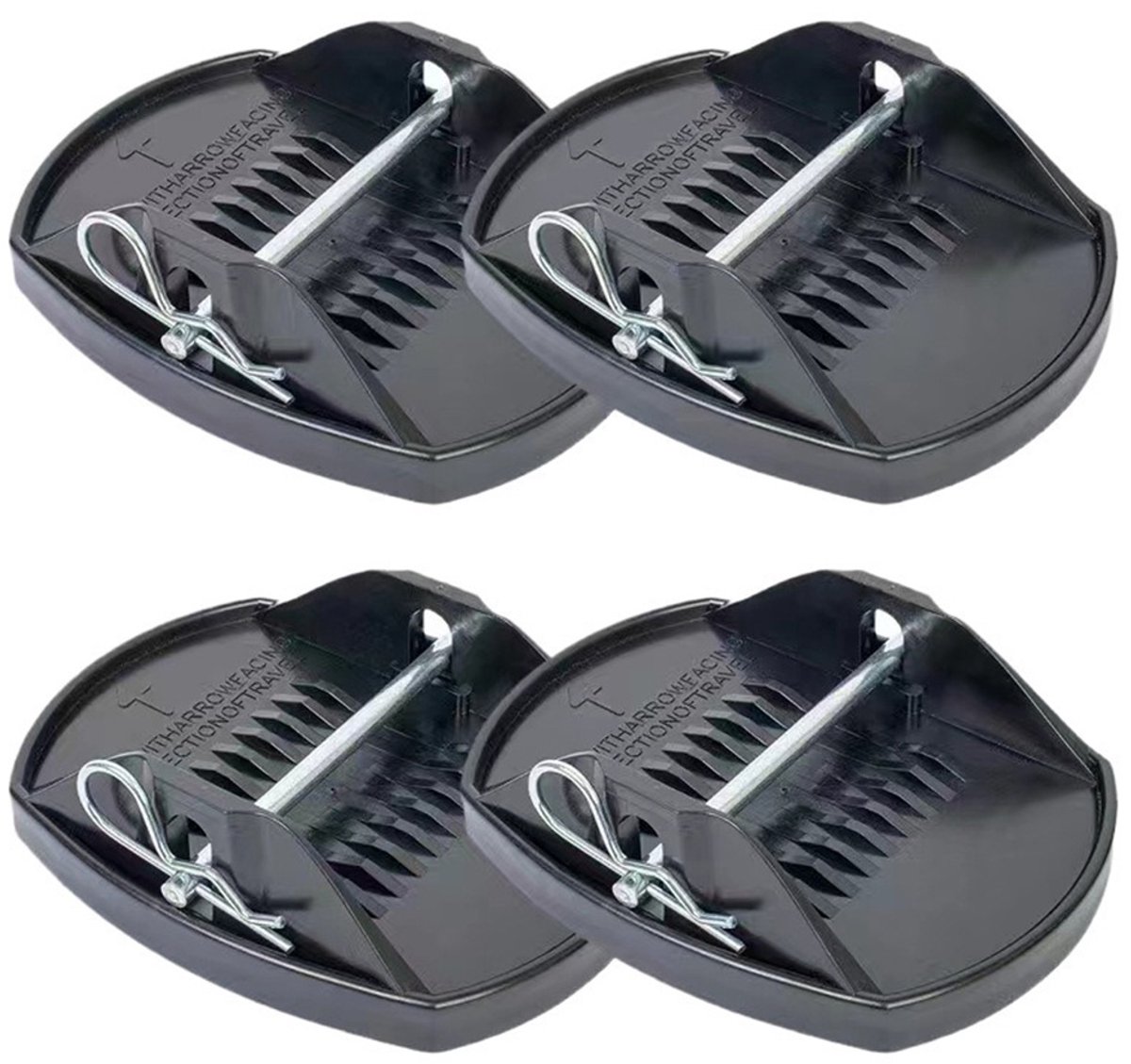 Homtas Steunplaten voor caravans en campers - 4 stuks - Caravansteunen - Aanhangersteunen - Krukassteunen - 17.8x14 cm