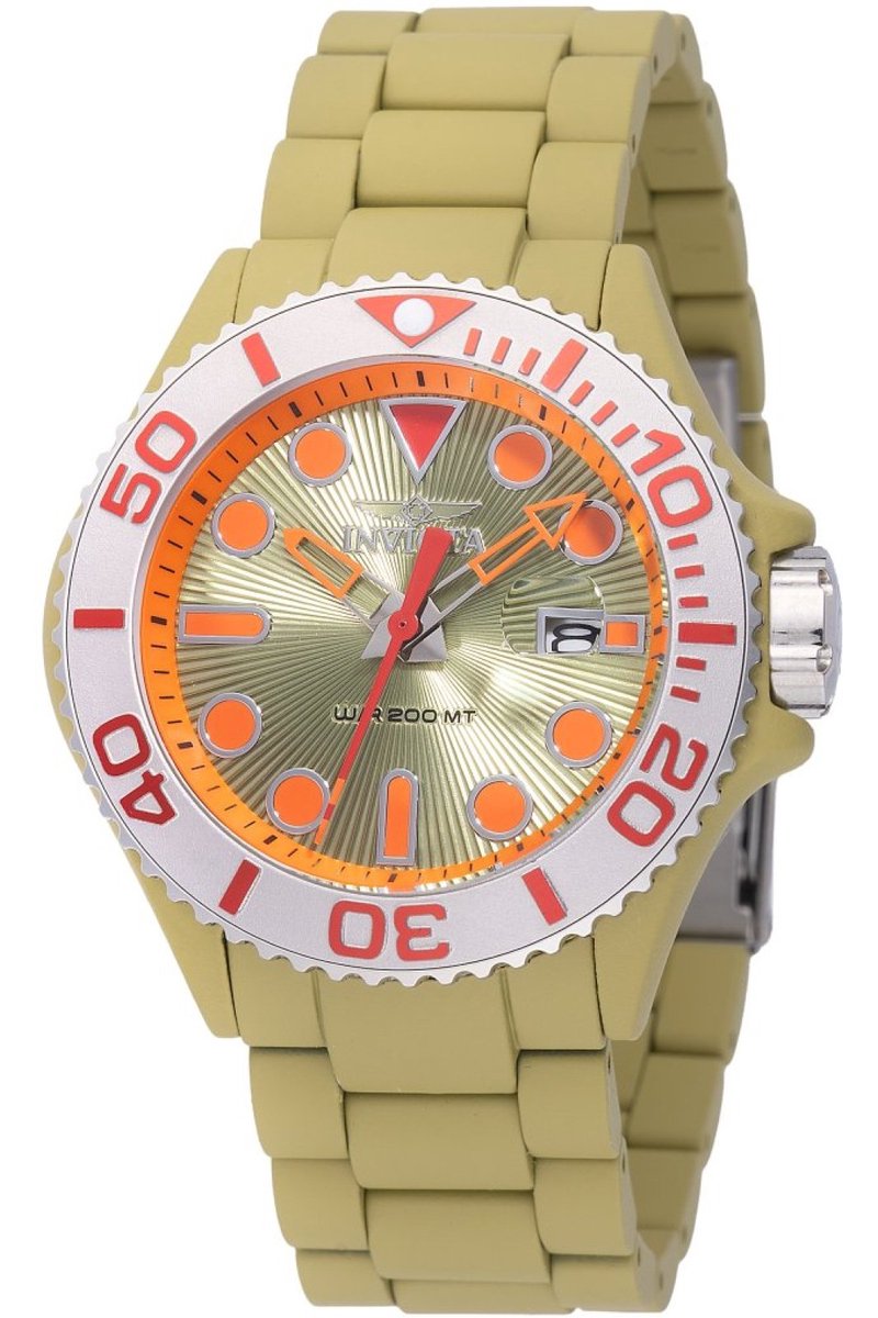 Invicta Grand Diver 49480 Heren Horloge - Waterdicht - Analoog - Quartz Uurwerk - Roestvrij Staal met groene Wijzerplaat - 46mm