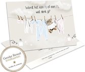 GR078 (8 stuks ) Baby Gender Reveal uitnodiging - Gender reveal party - uitnodigingen - Invulkaarten - Uitnodigingen met enveloppen - Kaarten met enveloppen - Hij of een Zij? - GR0