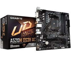 GIGABYTE A520M DS3H AC moederbord AMD A520 Socket AM4 micro ATX