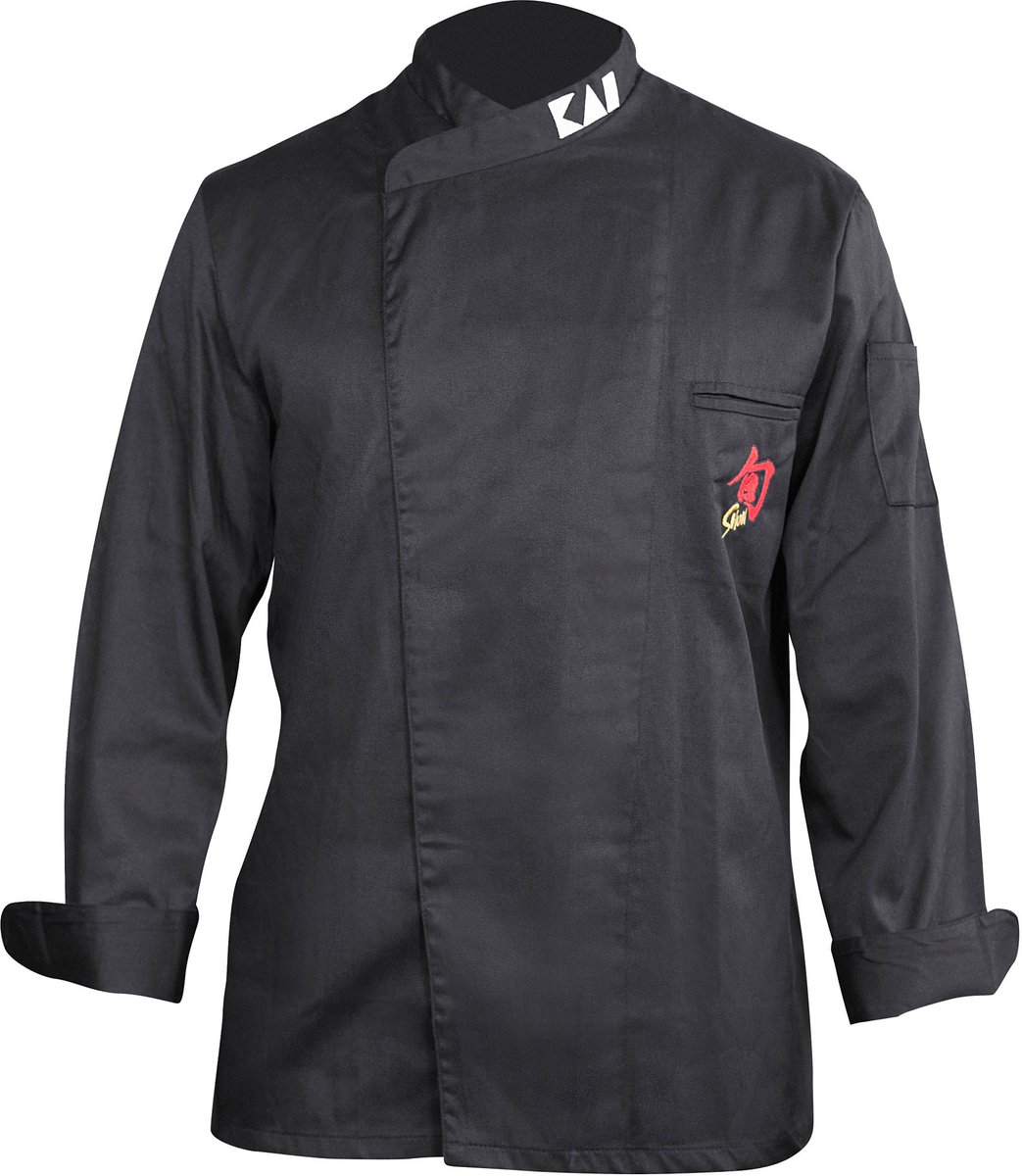 Shun koksjack, keukenkoksjack, polyester/katoen, zwart, herenmaat L, 43070351