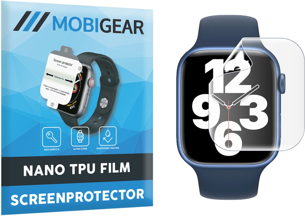 Mobigear Screenprotector geschikt voor Apple Watch - 46 mm Hydrogel TPU | Mobigear Screenprotector - Case Friendly