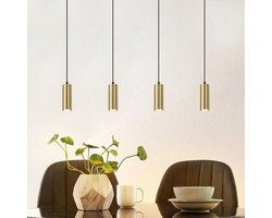 Glitzerlife Hanglampen - Modern design - 4xGU10 - Verstelbare hoogte - Metaalmateriaal - Ø60cm - Zwart goud - Hanglampen eetkamer woonkamer verstelbaar