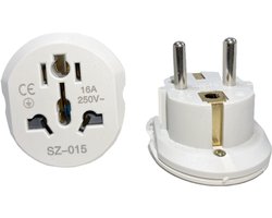 3 Stuks Hoge Kwaliteit Eu Plug Adapter Universeel Naar Euro Ronde 2 Pins Conversie Plug 16a 250V Uk Au Us Naar Schuko Converter